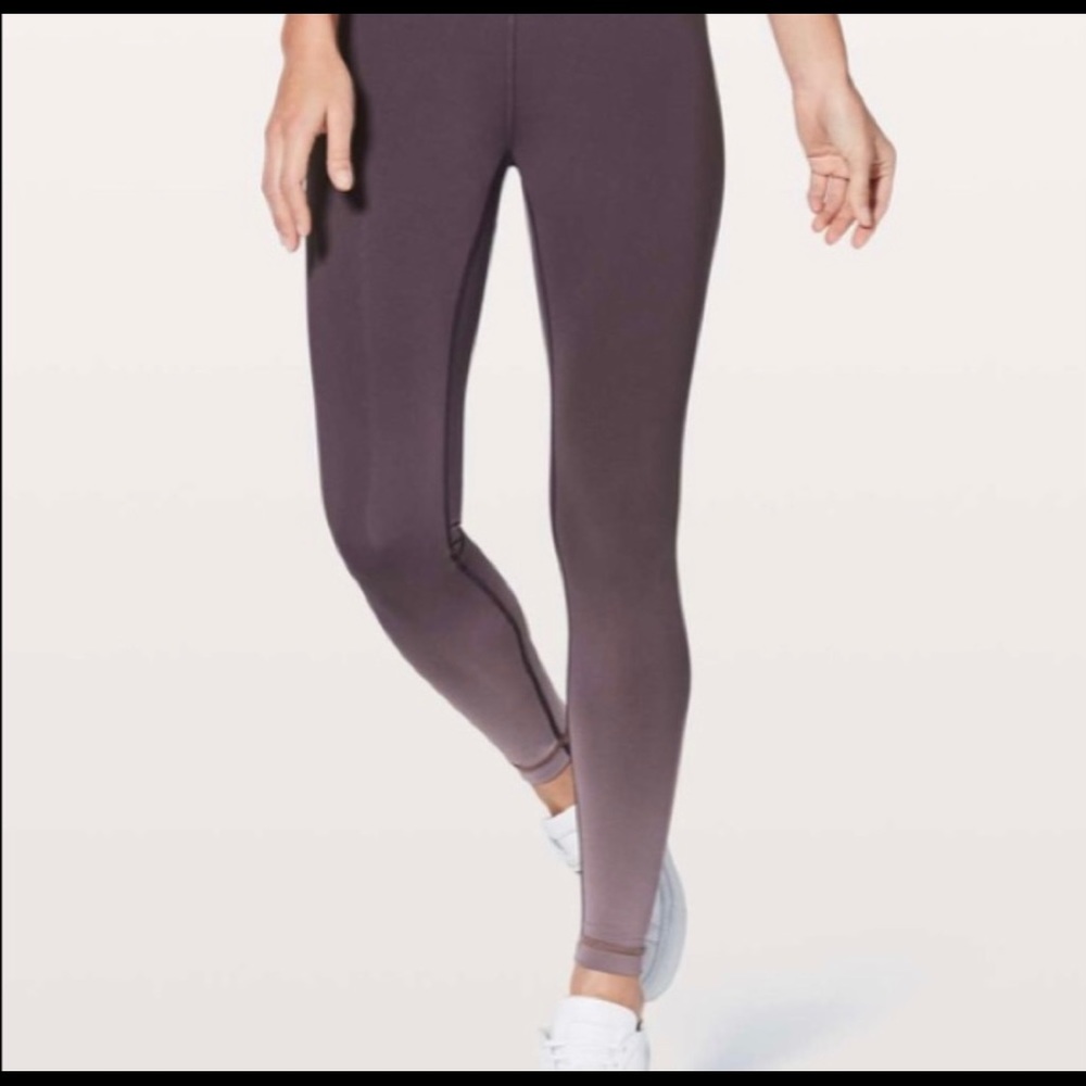 Lululemon Wunder Under Leggings Purple Ombre Size 4 Gently Worn